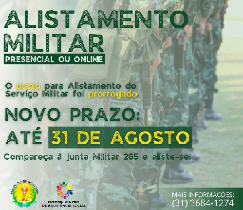 Alistamento Militar 2021: Prazo prorrogado