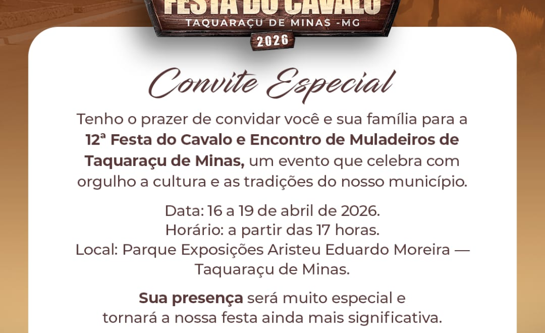 12ª Festa do Cavalo e Encontro de Muladeiros de Taquaraçu de Minas